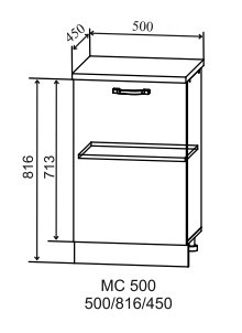 Шкаф нижний неглубокий МС 500 Ройс