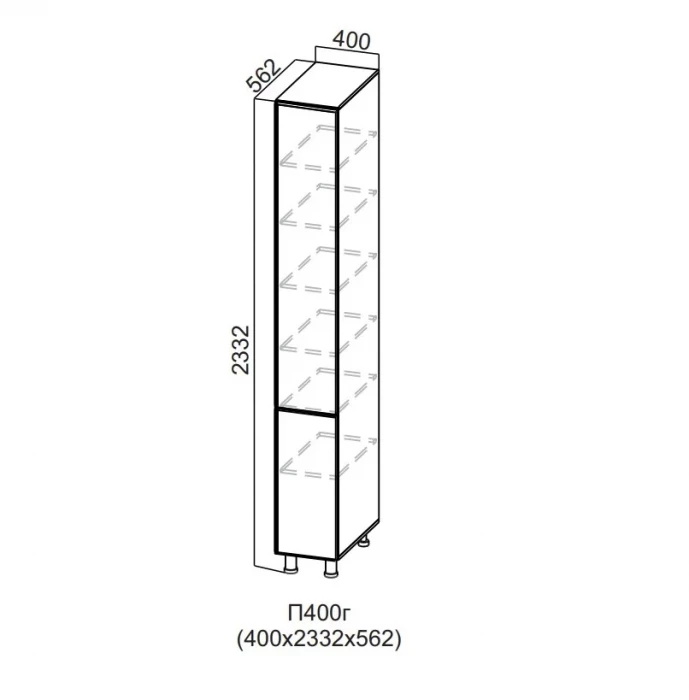 Пенал 400/2332 глухой Модерн New СВ + верх Стайл