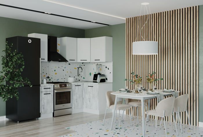 Кухонный гарнитур угловой Бланка-2000х1200 (стол. 26 мм)