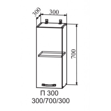 Шкаф верхний 300 Квадро (ДСВ)
