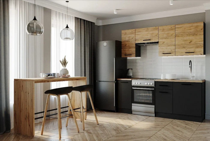 Кухонный гарнитур Дели 2000 мм (стол. 26 мм)