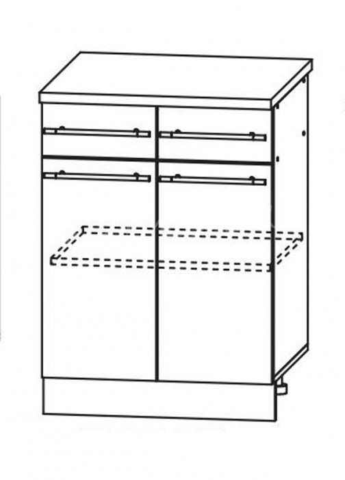 Шкаф нижний 800 с 2 ящиками и распашными дверьми Империя