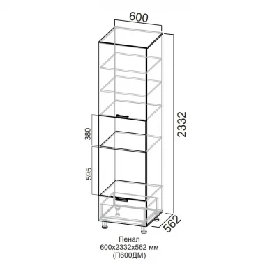 Пенал 600/2332 под духовку и микроволновку Модерн New СВ
