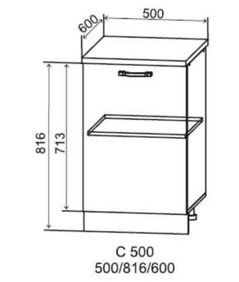 Шкаф нижний 500 Монца
