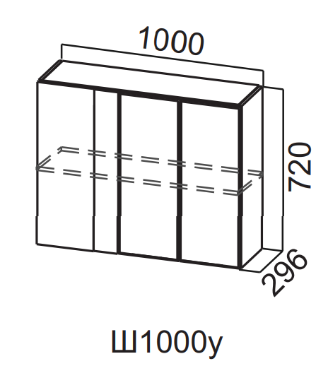 Шкаф навесной 1000/720 угловой Вельвет