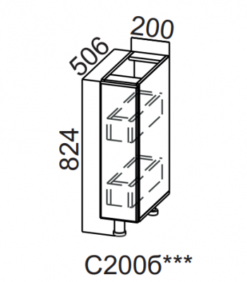 Шкаф нижний бутылочница С200бм (без корзины) Бостон