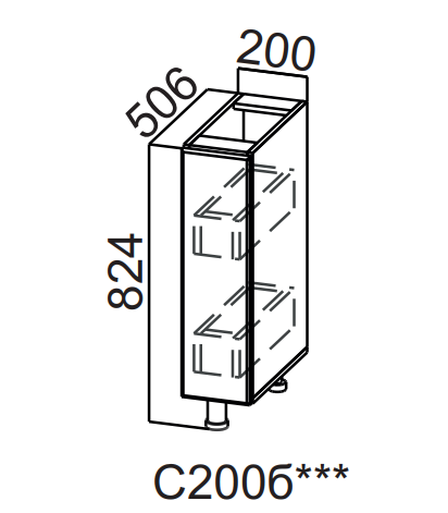 Шкаф нижний бутылочница С200бм (без корзины) Бостон