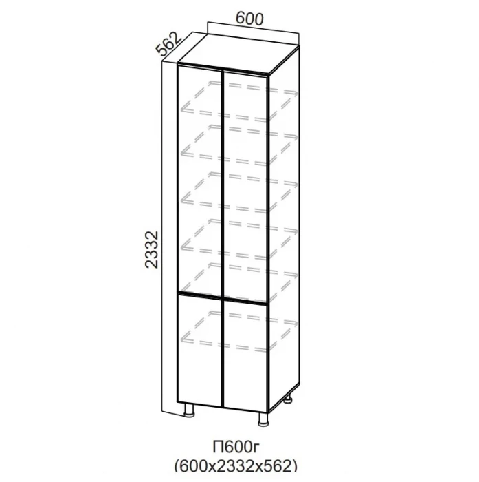 Пенал 600/2332 глухой Модерн New СВ + верх Стайл