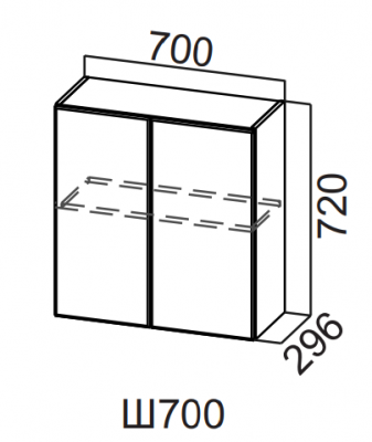 Шкаф навесной 700/720 Вельвет