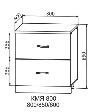 Шкаф нижний 800 2 ящика метабоксы Лофт ДСВ