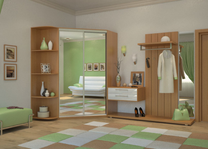 Угловой шкаф-купе Елена с зеркалами и угловым элементом