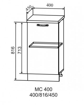 Шкаф нижний 400 малой глубины Тренто