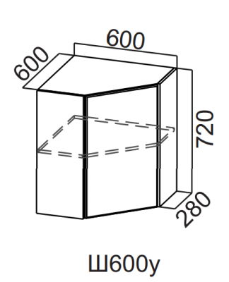Шкаф навесной 600/720 угловой Вельвет
