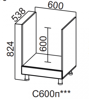 Шкаф нижний под духовку 600 Бостон