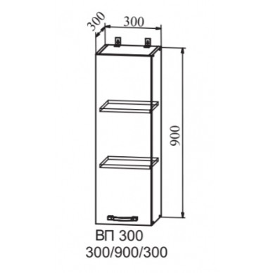 Шкаф верхний 300/900 высокий Квадро (ДСВ)