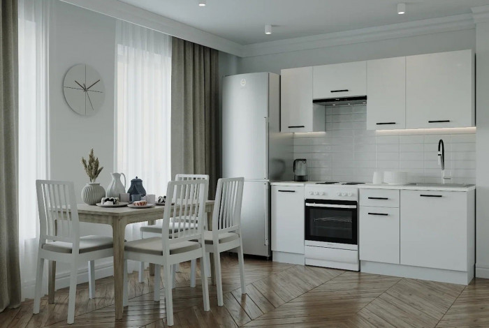 Кухонный гарнитур Жемчуг 2000 мм (стол. 26 мм)