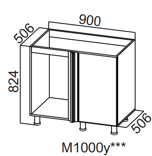 Шкаф нижний угловой под мойку 1000 Бостон