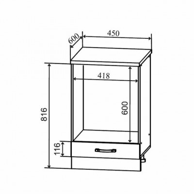 Шкаф нижний 450 под духовку Скала