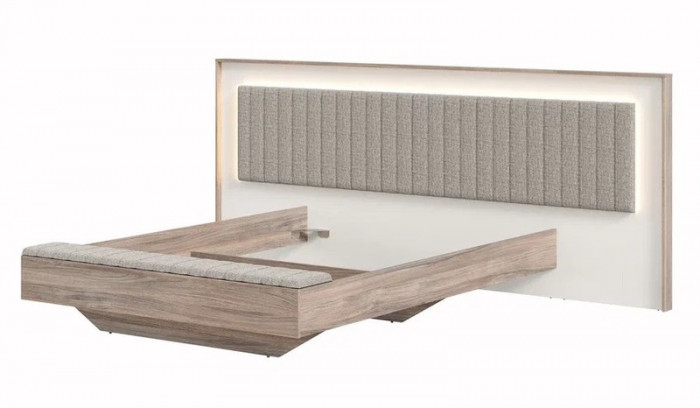 Кровать 1600 с мягким изголовьем и тумбами Аравия-Кристалл