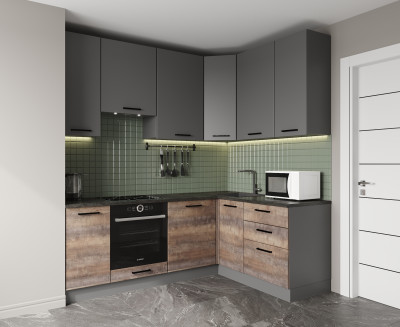 Кухонный гарнитур угловой Трансильвания-2200х1600 (стол. 26 мм)