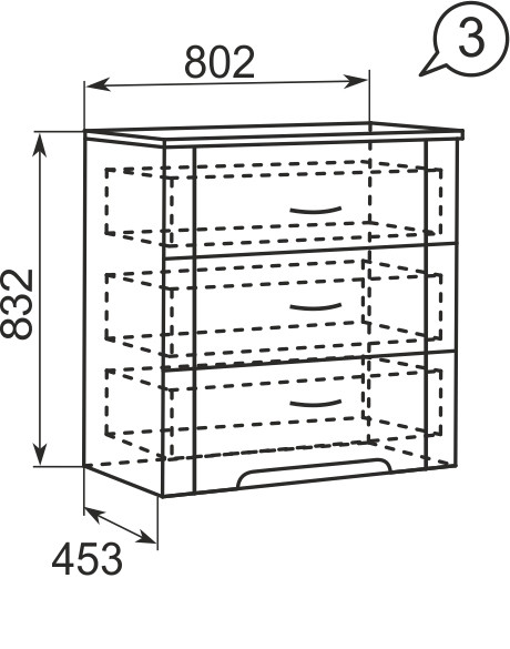 Комод 3 Виктория Ижмебель