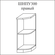 Шкаф нижний 300 с полкой угловой правый Модена