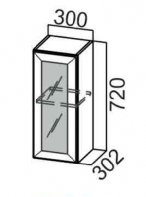 Шкаф навесной 300/720 рамочный фасад Шпион РМДФ