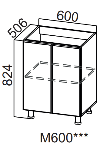 Шкаф нижний под мойку 600 Бостон