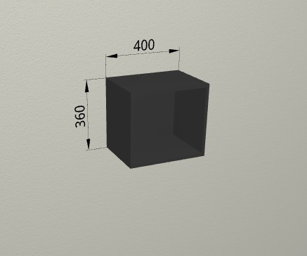 Шкаф навесной 400 горизонтальный без фасада Санвут