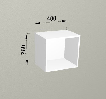 Шкаф навесной 400 горизонтальный без фасада Санвут