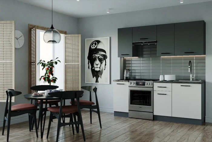 Кухонный гарнитур Лофт 2000 мм (стол. 26 мм)