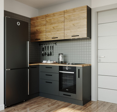 Кухонный гарнитур угловой Дели-1800х1000 (стол. 26 мм)