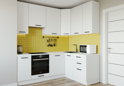 Кухонный гарнитур угловой Жемчуг-2200х1600 (стол. 26 мм)