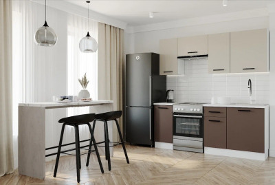 Кухонный гарнитур Латте 2000 мм (стол. 26 мм)