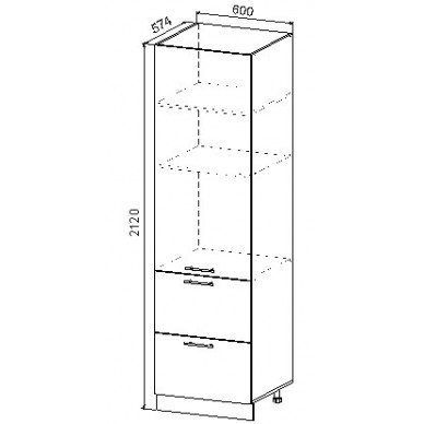 Пенал 600 с ящиками вариант 2 Лофт ДСВ