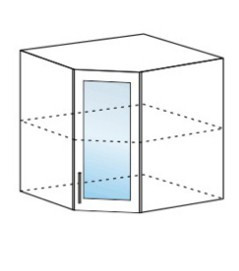 Шкаф верхний 600/920 угловой со стеклом Ксения