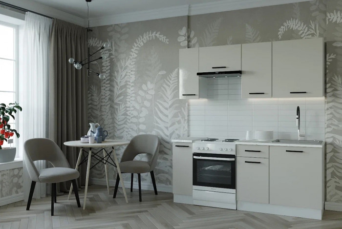 Кухонный гарнитур Шампань 2000 мм (стол. 26 мм)