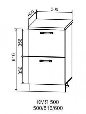 Шкаф нижний 500 2 ящика метабоксы Тренто