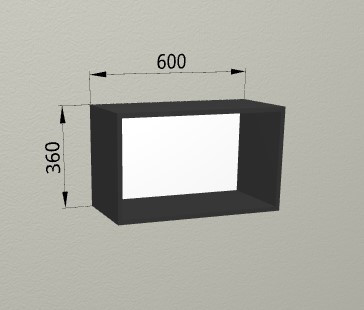 Шкаф навесной 600 горизонтальный без фасада Санвут