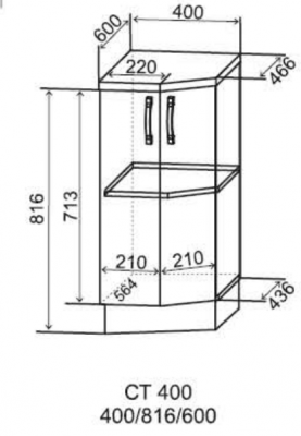 Шкаф нижний торцевой 400 Монца