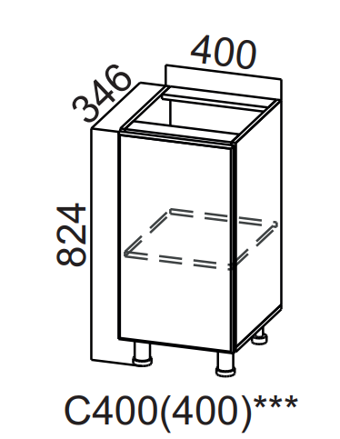 Шкаф нижний 400 (400) Бостон
