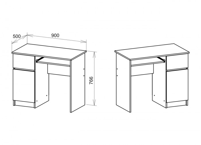 Стол письменный 900 Мори