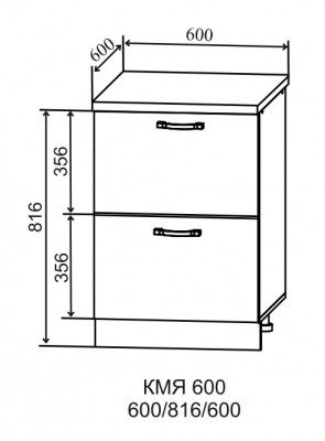 Шкаф нижний 600 2 ящика метабоксы Тренто
