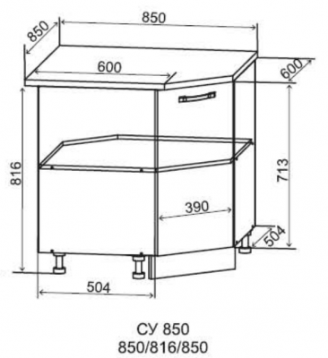 Шкаф нижний угловой СУ 850 Монца