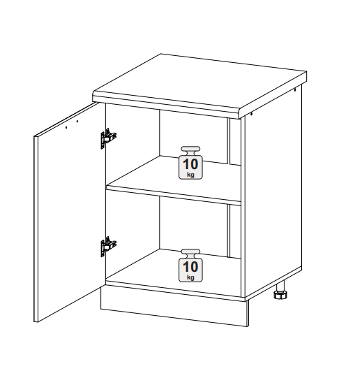 Шкаф нижний 600 с 1 створкой Кельн