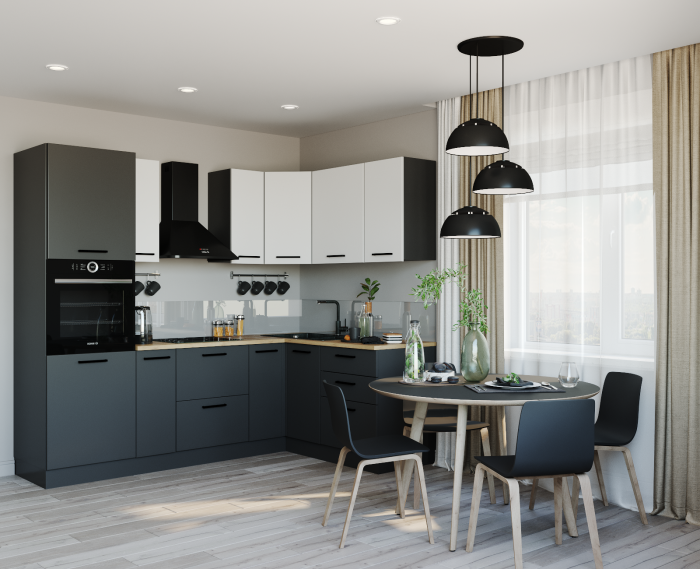 Кухонный гарнитур угловой Вегас-2400х1600 (стол. 26 мм)