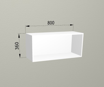 Шкаф навесной 800 горизонтальный без фасада Санвут