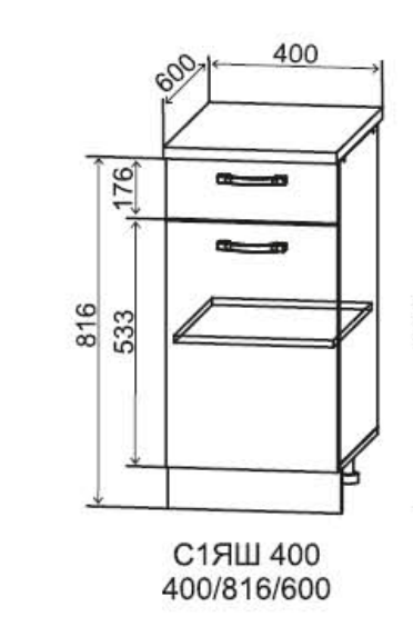 Шкаф нижний 400 1 ящик Монца