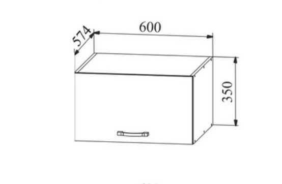 Шкаф верхний 600 горизонтальный глубокий Квадро (ДСВ)