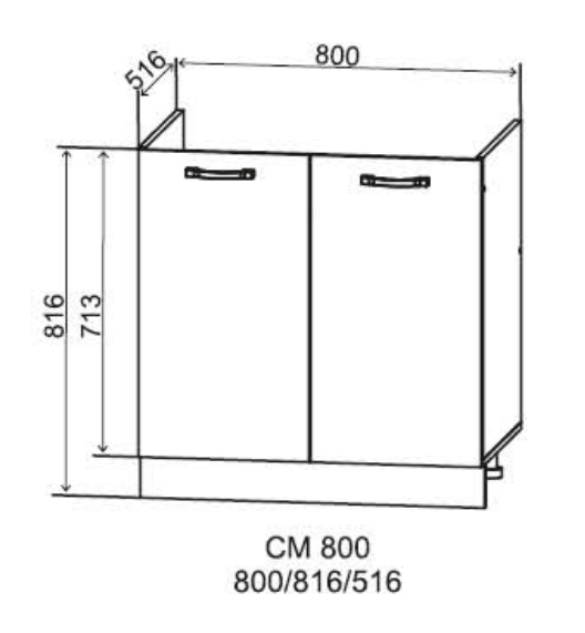 Шкаф нижний под мойку 800 Монца